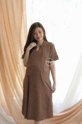 MAMA HAMIL Cathy Dress Baju Ibu Hamil Menyusui Simple Basic Polos Casual Outfit Busui   DRO 1020 19  large